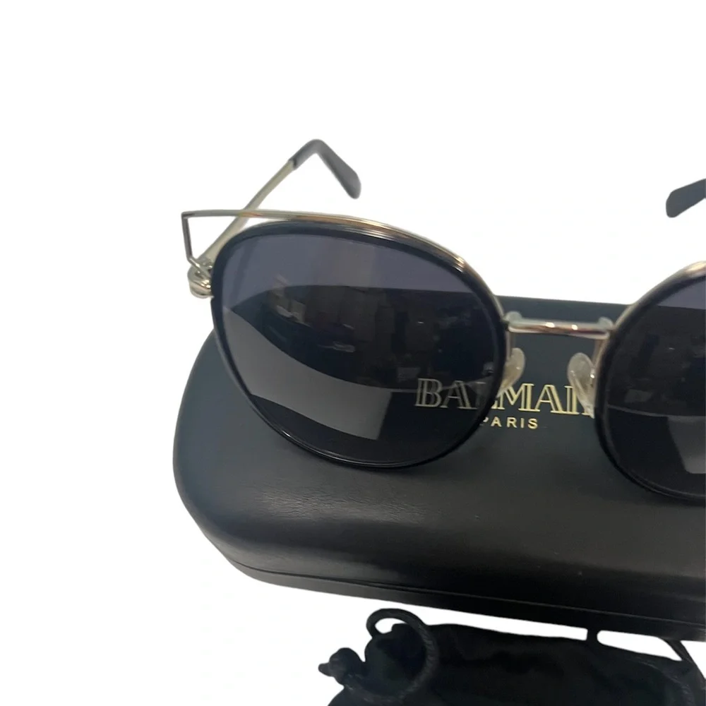 Balmain Paris Oversize Black Metal Sunglasses